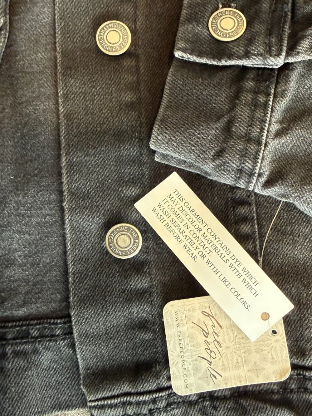 NWT Free People Black Jean Jacket - Picture 8 of 9